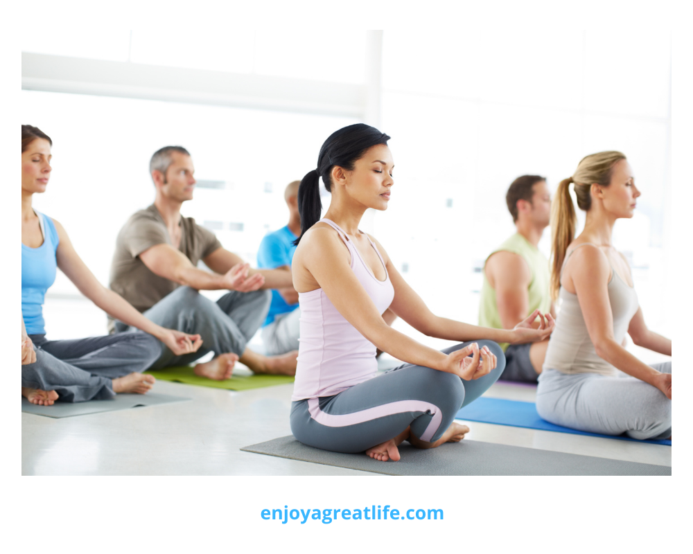 group of people meditating