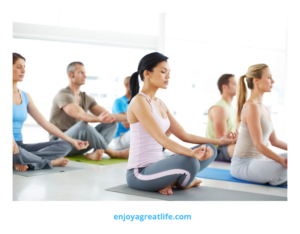 group of people meditating