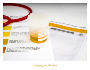 bottle and chart showing urine colour