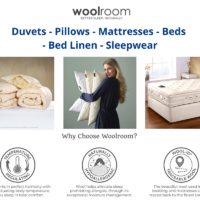 WOOLROOM - Duvets /Pillows/ Mattresses / Beds / Bed Linen / Sleepwear